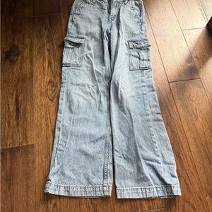 Aeropostale High-Rise Wide-Leg Jeans - Light Blue